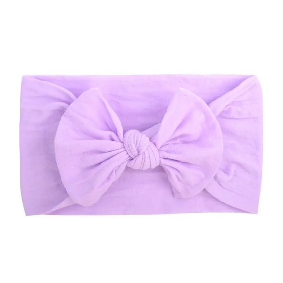 Baby bundle of 5 Elastic Knot Turban Nylon bow Headbands - Picture 3 of 7